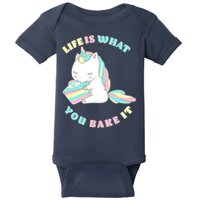 Life Is What You Bake It Unicorn Baby Bodysuit