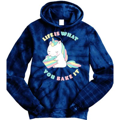 Life Is What You Bake It Unicorn Tie Dye Hoodie