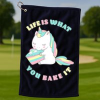 Life Is What You Bake It Unicorn Golf Towel