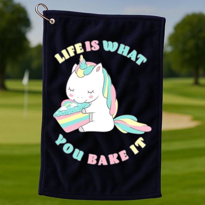 Life Is What You Bake It Unicorn Golf Towel