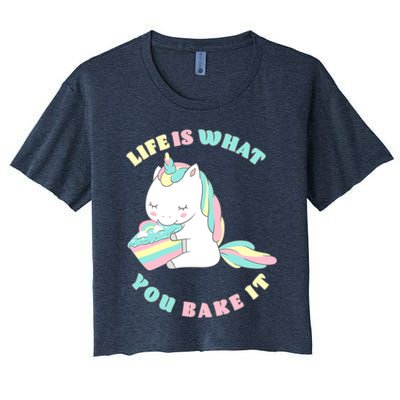 Life Is What You Bake It Unicorn Crop Top