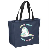 Life Is What You Bake It Unicorn Zip Tote Bag