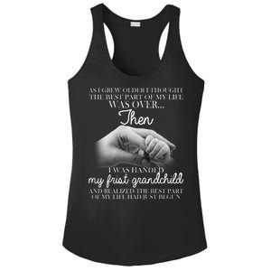 Life Just Begun With My First Grandchild Ladies PosiCharge Competitor Racerback Tank