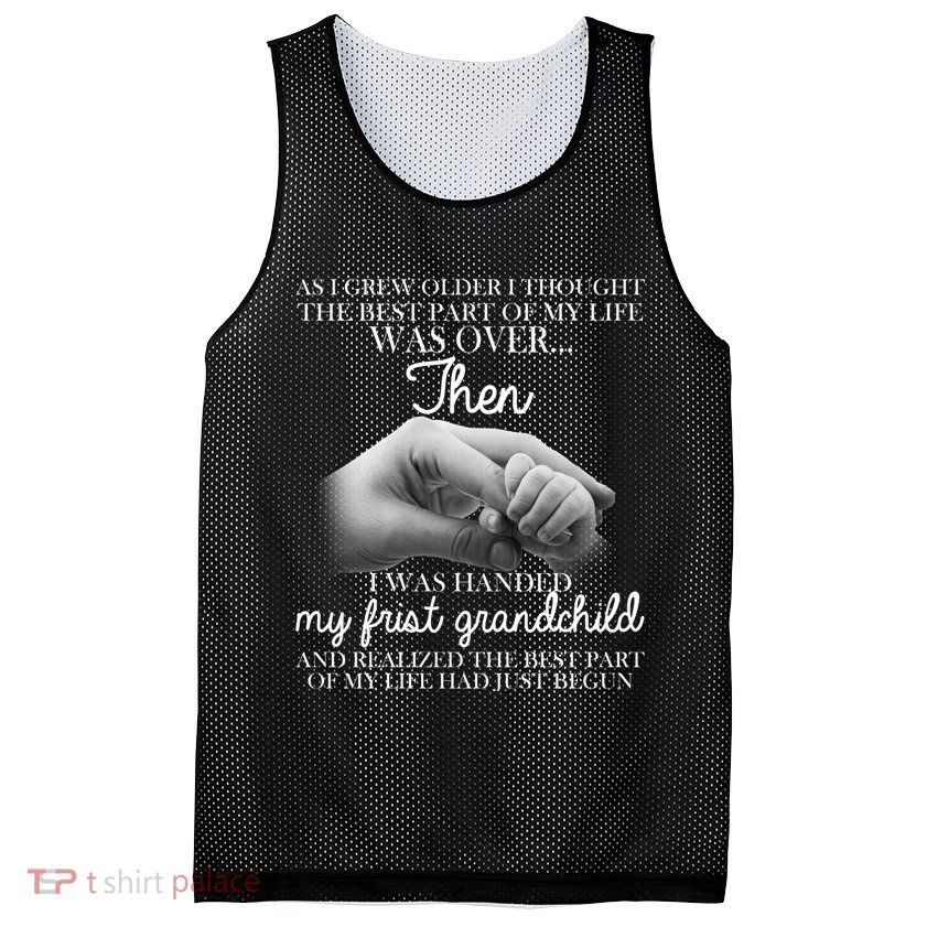 Life Just Begun With My First Grandchild Mesh Reversible Basketball Jersey Tank