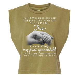 Life Just Begun With My First Grandchild Garment-Dyed Women's Muscle Tee