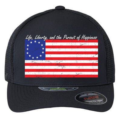 Life Liberty And The Pursuit Of Happiness Flag Flexfit Unipanel Trucker Cap