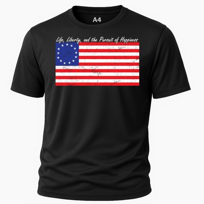 Life Liberty And The Pursuit Of Happiness Flag Cooling Performance Crew T-Shirt