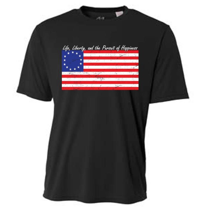 Life Liberty And The Pursuit Of Happiness Flag Cooling Performance Crew T-Shirt