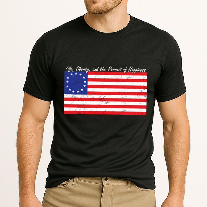 Life Liberty And The Pursuit Of Happiness Flag Cooling Performance Crew T-Shirt