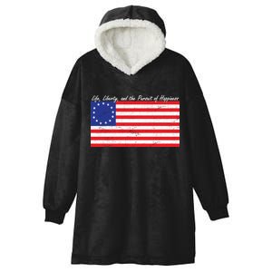 Life Liberty And The Pursuit Of Happiness Flag Hooded Wearable Blanket