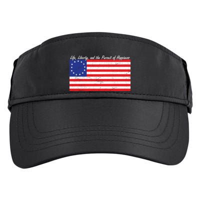 Life Liberty And The Pursuit Of Happiness Flag Adult Drive Performance Visor