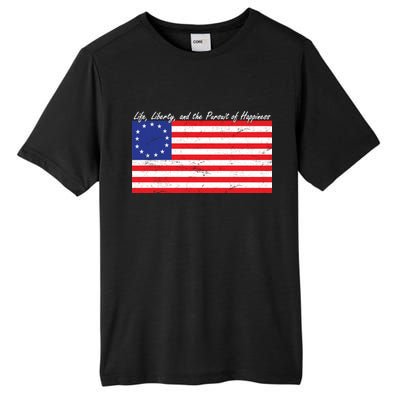 Life Liberty And The Pursuit Of Happiness Flag Tall Fusion ChromaSoft Performance T-Shirt