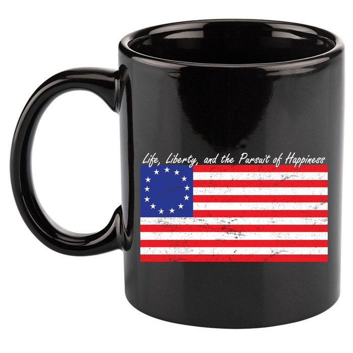 Life Liberty And The Pursuit Of Happiness Flag 11oz C Handle Ceramic Mug