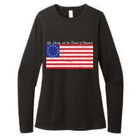 Life Liberty And The Pursuit Of Happiness Flag Womens CVC Long Sleeve Shirt