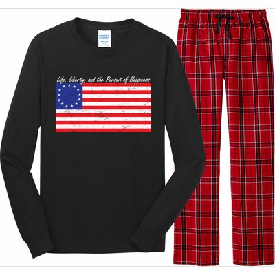 Life Liberty And The Pursuit Of Happiness Flag Long Sleeve Pajama Set