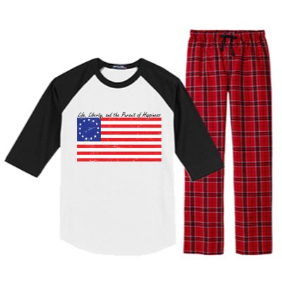 Life Liberty And The Pursuit Of Happiness Flag Raglan Sleeve Pajama Set