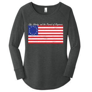 Life Liberty And The Pursuit Of Happiness Flag Women's Perfect Tri Tunic Long Sleeve Shirt