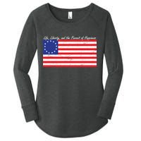 Life Liberty And The Pursuit Of Happiness Flag Women's Perfect Tri Tunic Long Sleeve Shirt