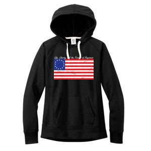 Life Liberty And The Pursuit Of Happiness Flag Women's Fleece Hoodie