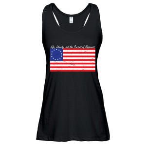 Life Liberty And The Pursuit Of Happiness Flag Ladies Essential Flowy Tank