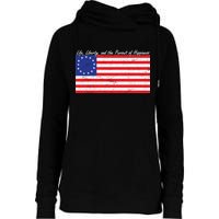 Life Liberty And The Pursuit Of Happiness Flag Womens Funnel Neck Pullover Hood