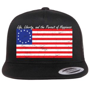 Life Liberty And The Pursuit Of Happiness Flag Flat Bill Trucker Hat