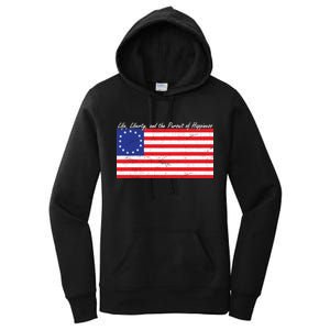 Life Liberty And The Pursuit Of Happiness Flag Women's Pullover Hoodie