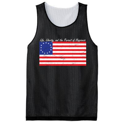 Life Liberty And The Pursuit Of Happiness Flag Mesh Reversible Basketball Jersey Tank