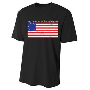 Life Liberty And The Pursuit Of Happiness Flag Performance Sprint T-Shirt