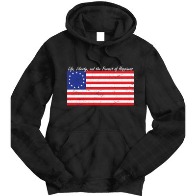 Life Liberty And The Pursuit Of Happiness Flag Tie Dye Hoodie