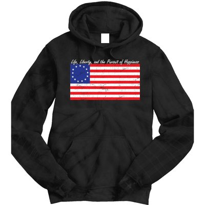 Life Liberty And The Pursuit Of Happiness Flag Tie Dye Hoodie