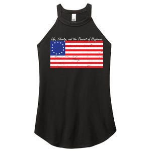 Life Liberty And The Pursuit Of Happiness Flag Women's Perfect Tri Rocker Tank