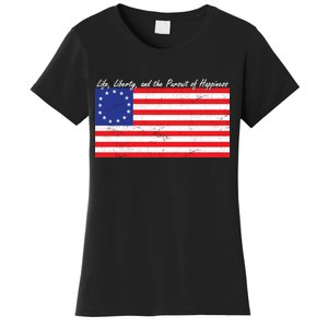 Life Liberty And The Pursuit Of Happiness Flag Women's T-Shirt