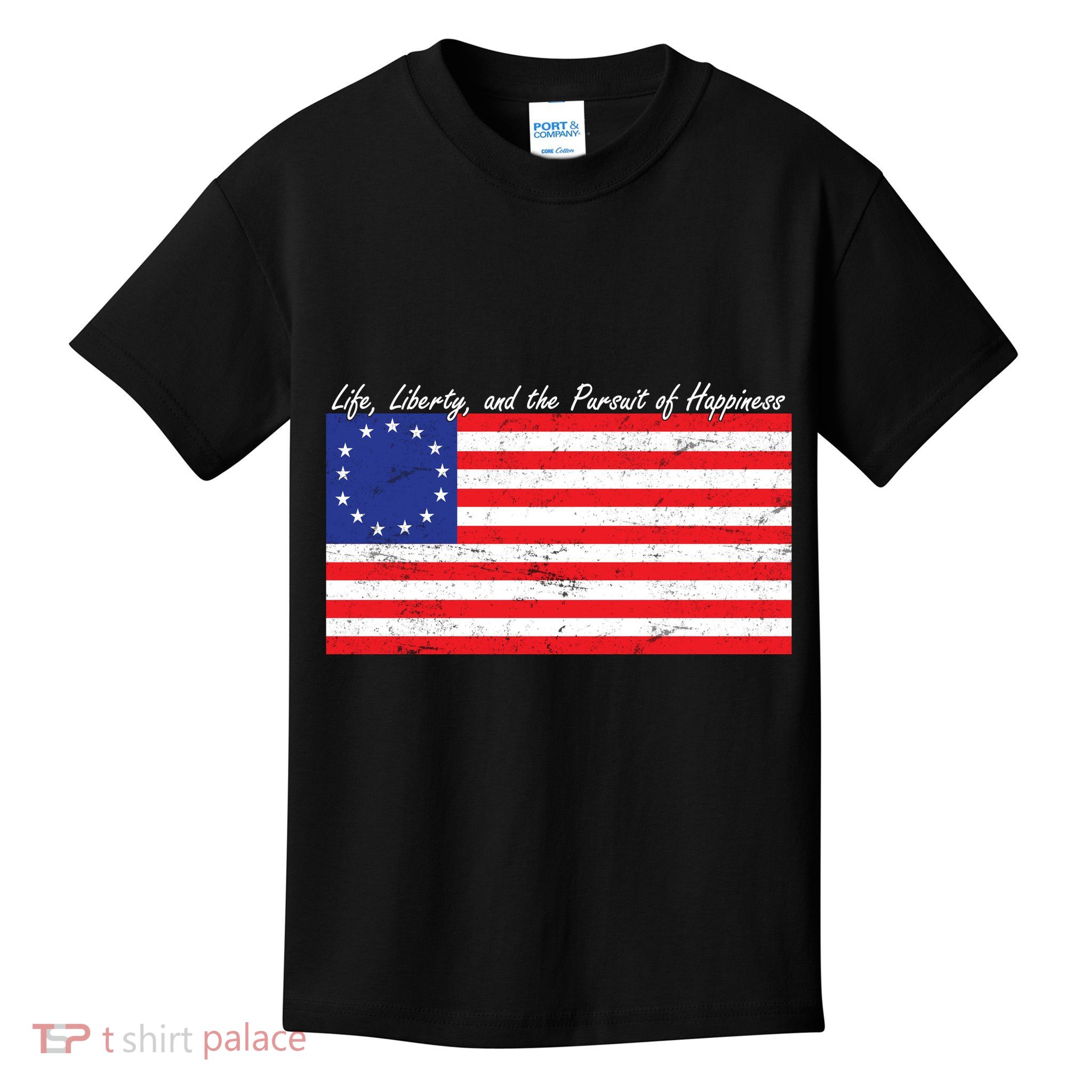 Life Liberty And The Pursuit Of Happiness Flag Kids T-Shirt