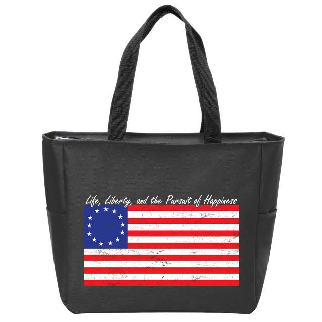Life Liberty And The Pursuit Of Happiness Flag Zip Tote Bag