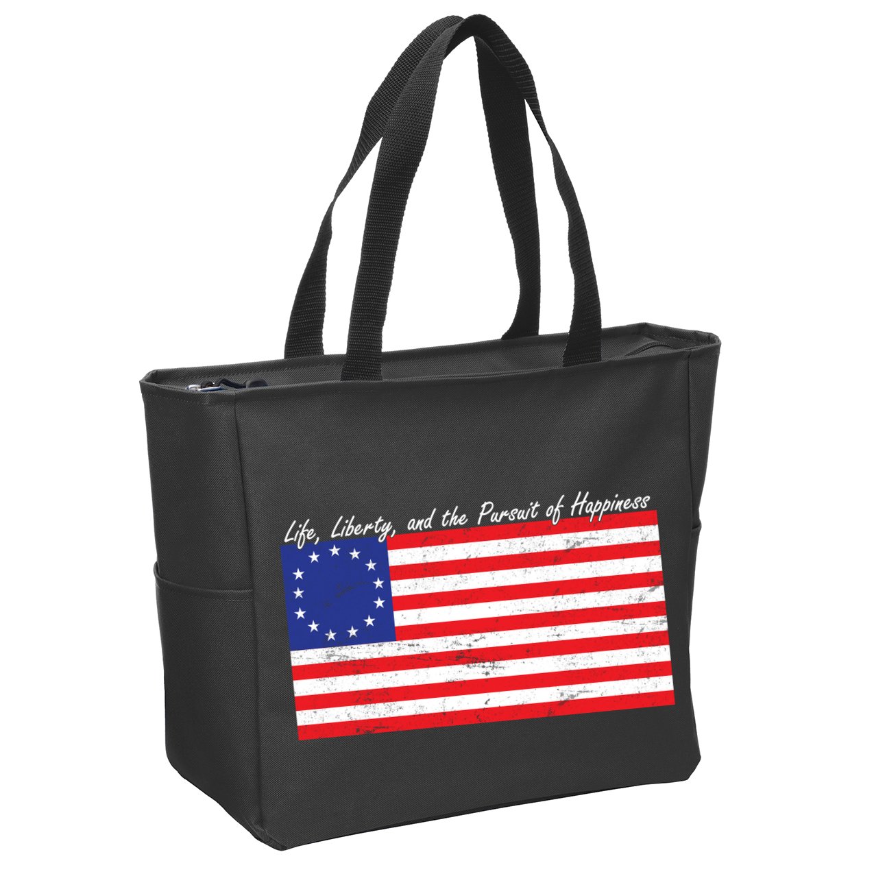 Life Liberty And The Pursuit Of Happiness Flag Zip Tote Bag