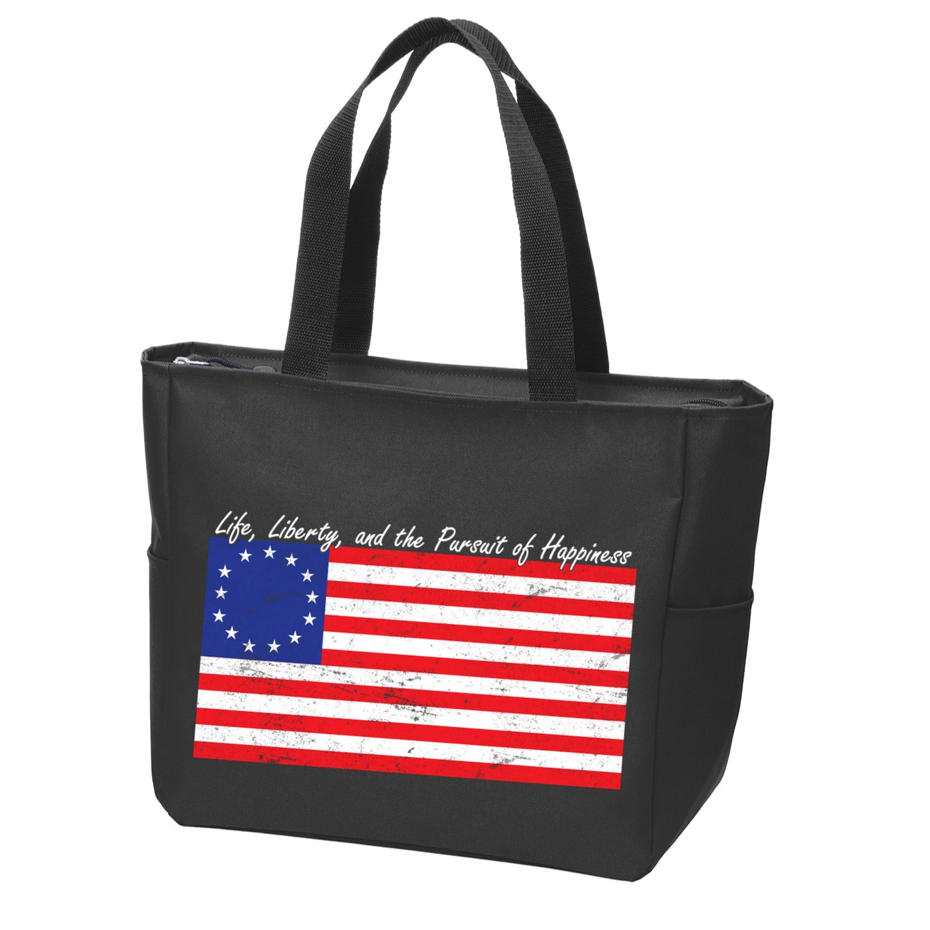 Life Liberty And The Pursuit Of Happiness Flag Zip Tote Bag