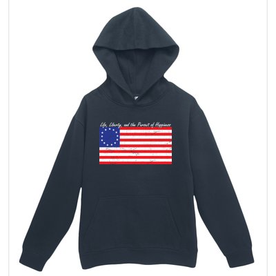 Life Liberty And The Pursuit Of Happiness Flag Urban Pullover Hoodie