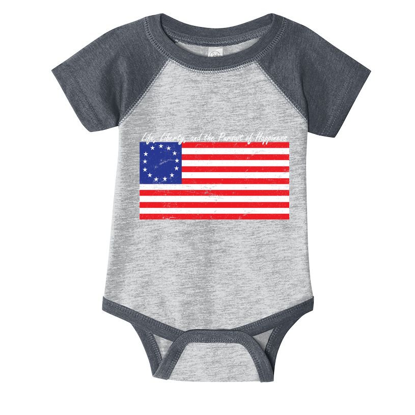 Life Liberty And The Pursuit Of Happiness Flag Infant Baby Jersey Bodysuit