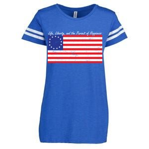 Life Liberty And The Pursuit Of Happiness Flag Enza Ladies Jersey Football T-Shirt