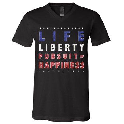 Life Liberty Pursuit Of Happiness V-Neck T-Shirt