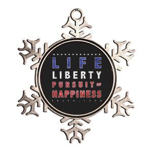 Life Liberty Pursuit Of Happiness Metallic Star Ornament