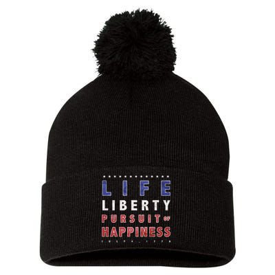 Life Liberty Pursuit Of Happiness Pom Pom 12in Knit Beanie