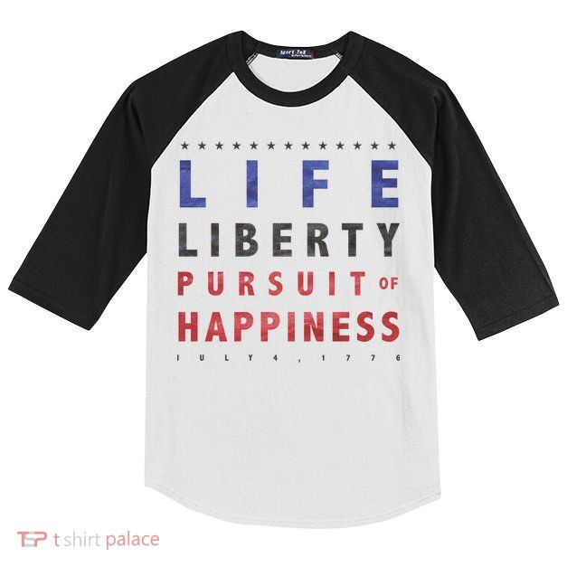 Life Liberty Pursuit Of Happiness Kids Colorblock Raglan Jersey