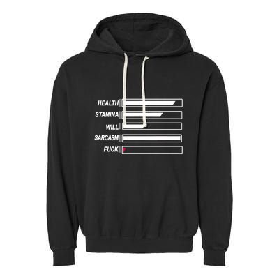 Life Status Bar Garment-Dyed Fleece Hoodie