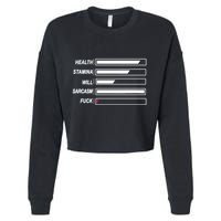 Life Status Bar Cropped Pullover Crew