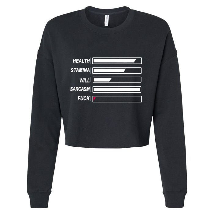 Life Status Bar Cropped Pullover Crew