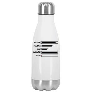 Life Status Bar Stainless Steel Insulated Water Bottle