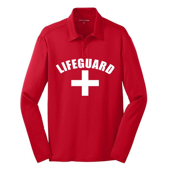 Lifeguard Cross Logo Silk Touch Performance Long Sleeve Polo