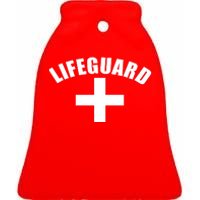 Lifeguard Cross Logo Ceramic Bell Ornament